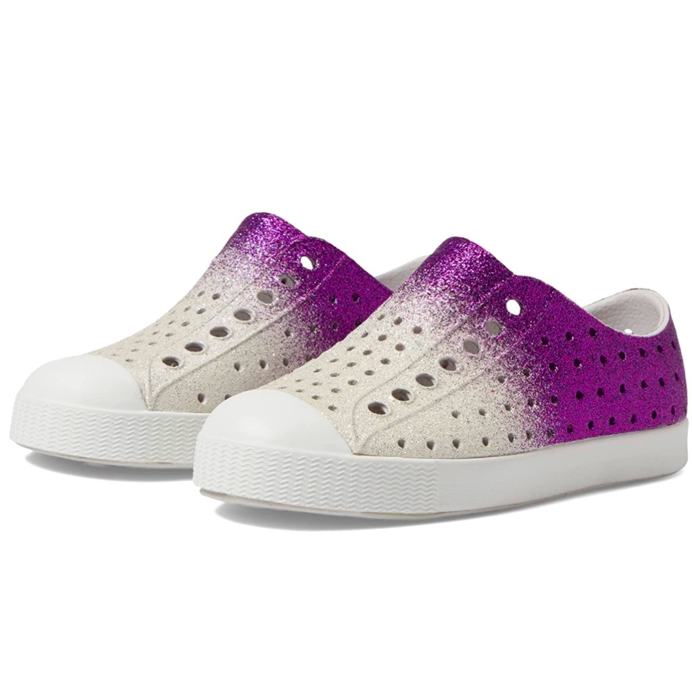 Native Shoes Kids Jefferson Bling Starfish Frost Bling/Shell White NWT